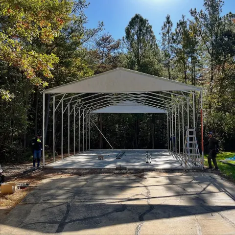 Steel frame going up