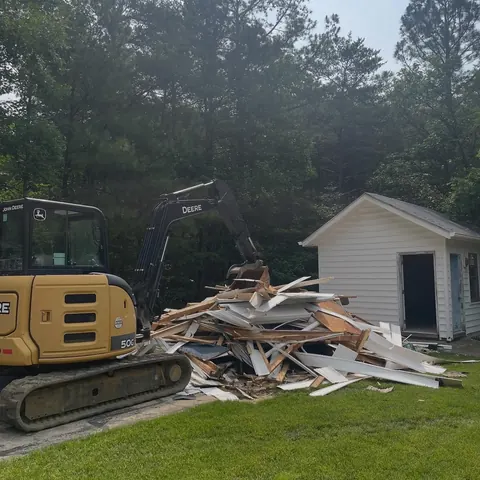 Tearing down the old shed