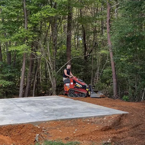 Concrete slab poured