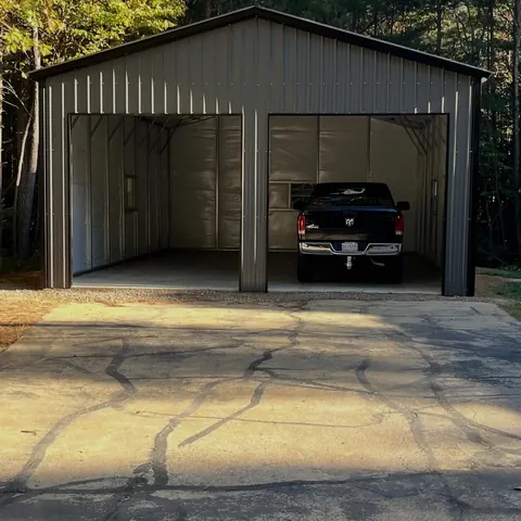 Shop skinned with metal siding